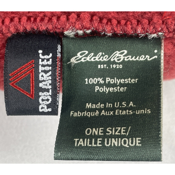 Eddie Bauer Vtg Headband Ski Running Brick Red Fleece Polartek Ear Cover Unisex - Picture 5 of 6